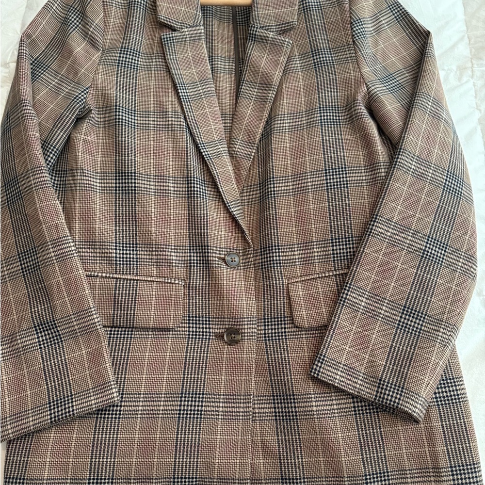 Plaid Blazer in Brown and Black